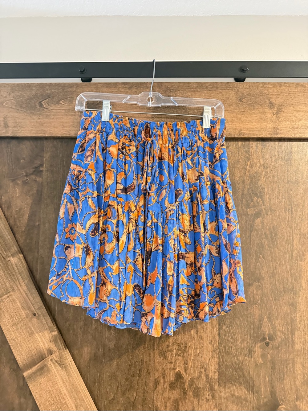 NWT A.L.C. Silk Skirt - Izzy Blue & Orange Abstract Print - Size 8